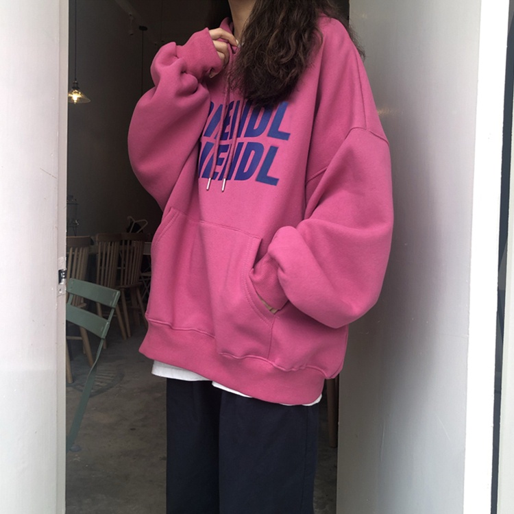 Xiaozhainv Áo hoodie tay dài dáng rộng in hoạ tiết với 3 màu dễ phối đồ sành điệu cho nữ | BigBuy360 - bigbuy360.vn