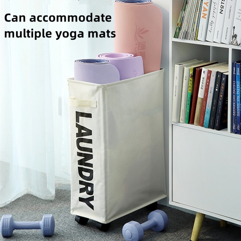 Giỏ Đựng Thảm Tập Yoga Có Bánh Xe Lăn Gấp Gọn Tiện Dụng