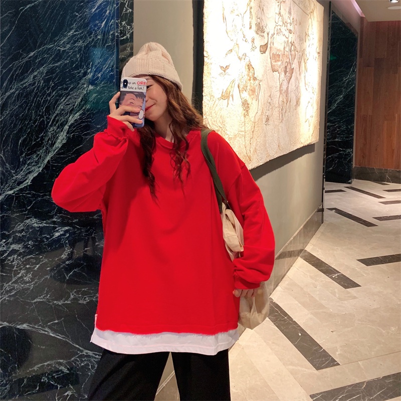 【ZHELIHANGFEI】Áo Thun Tay Dài Giả Hai Lớp Thời Trang Cá Tính