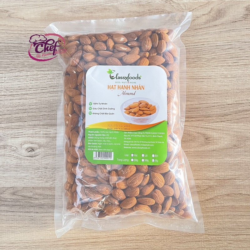 Hạnh nhân hạt chưa rang 1kg