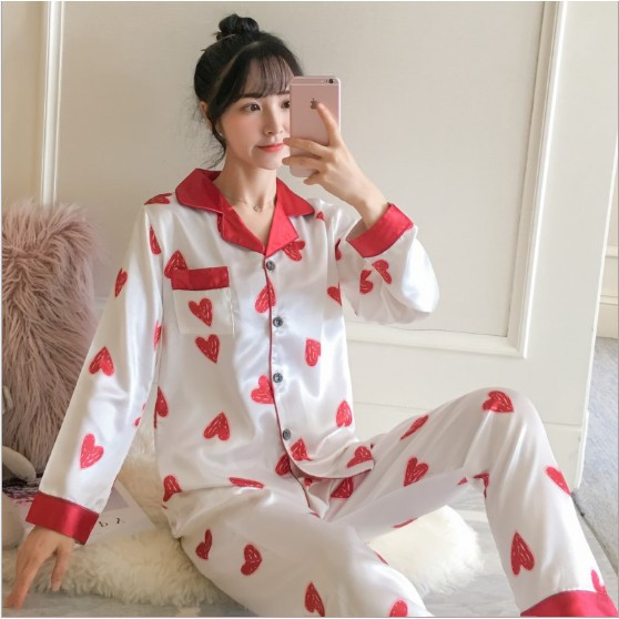 Đồ Bộ Pijama Lụa Mềm Mịn Dài Tay QCCC