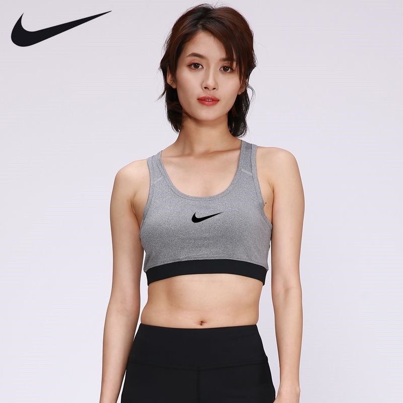 Nike 100% Original Sports Underwear Women's Fitness Training Yoga Beauty Back Gathering Breathable Bra