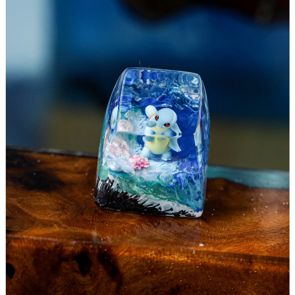 Keycap POKEMON Squirtle, keycap lẻ cho bàn phím cơ, keycap artisan, SA profile, phù hợp với mọi bàn phím cơ tiêu chuẩn