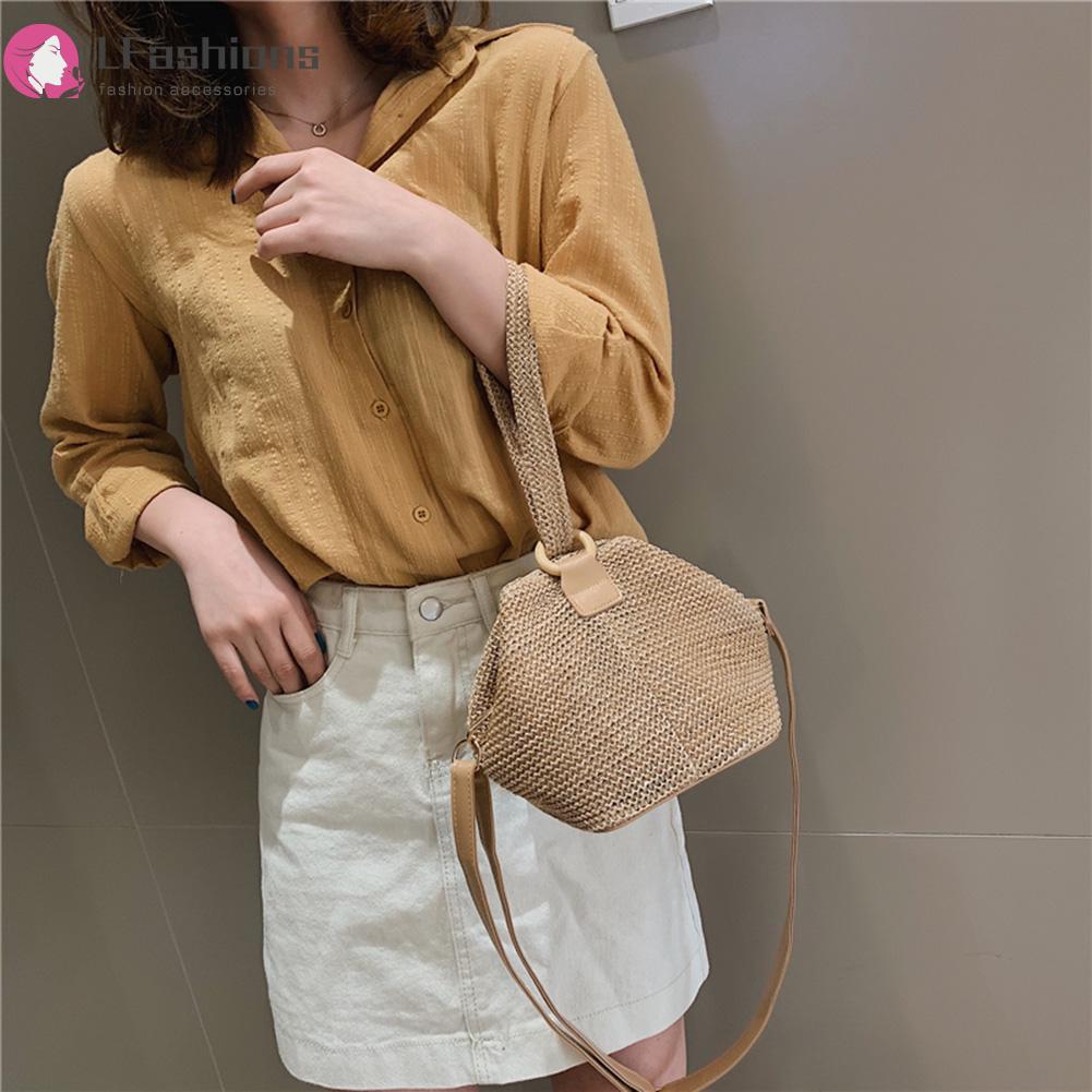 Túi xách đan cói tự làm phong cách retro thời trang đi biển cho nữ