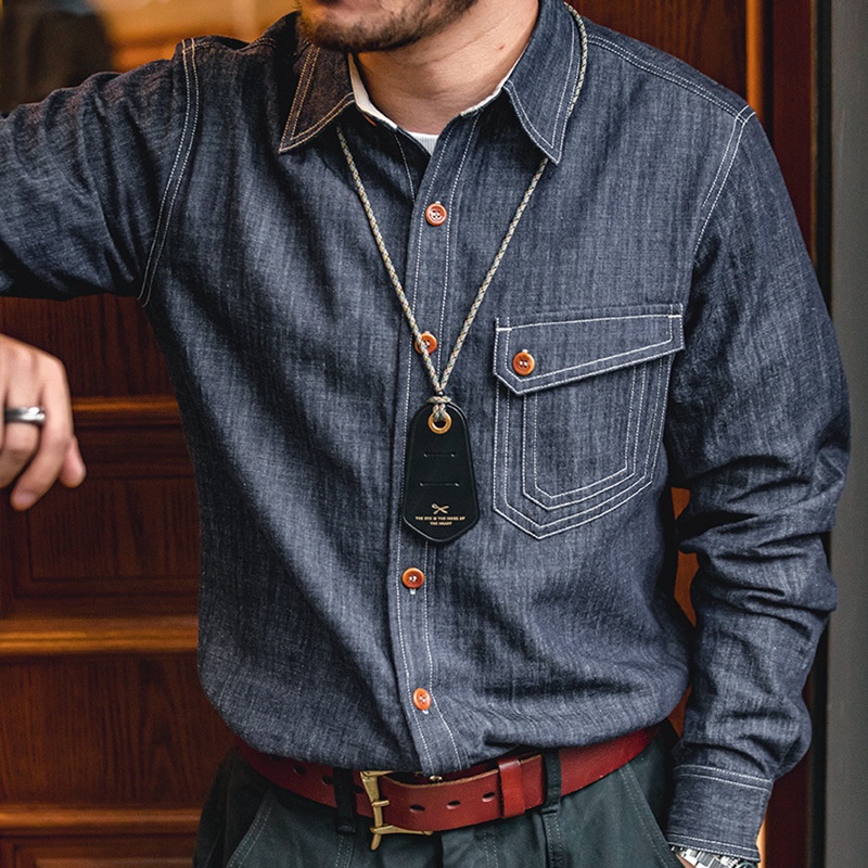 Áo Sơ Mi Denim Tay Dài Thời Trang Dành Cho Nam