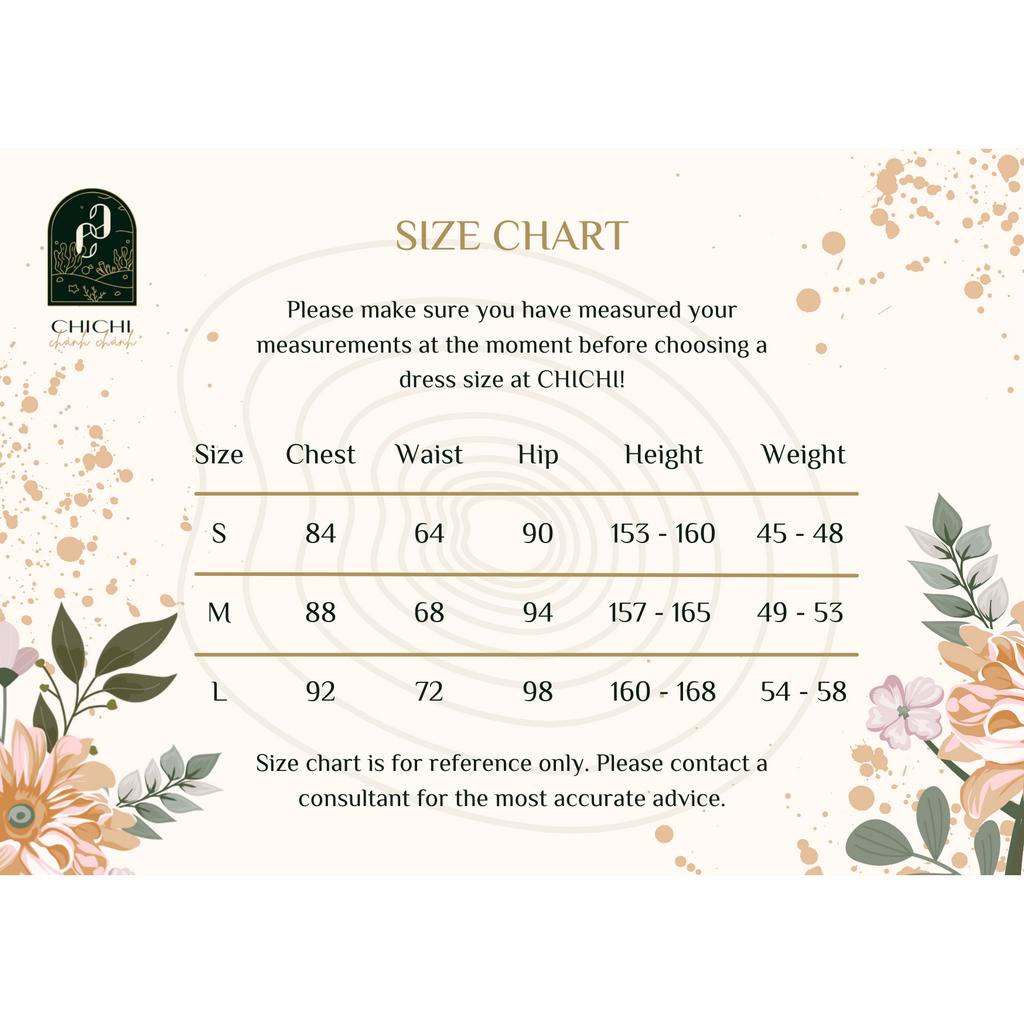 CHICHI - Váy tex sồi Nga in họa tiết phối tơ nến tay bồng Robe Volant