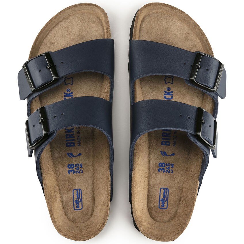 Dép Quai Ngang Nam Birkenstock Arizona Birko-Flor Soft Footbed 51061 Màu Xanh Blue