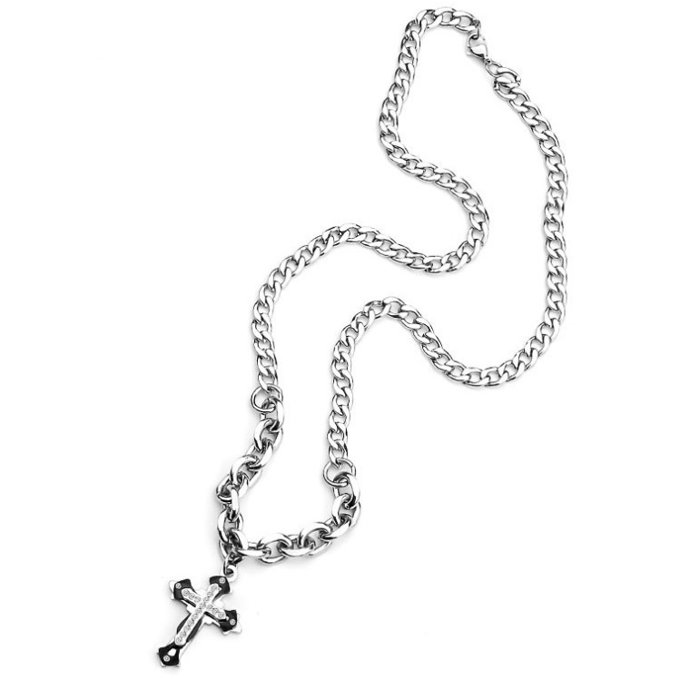 Vòng cổ Mặt Thánh Giá Đính Đá Phong Cách hip hop