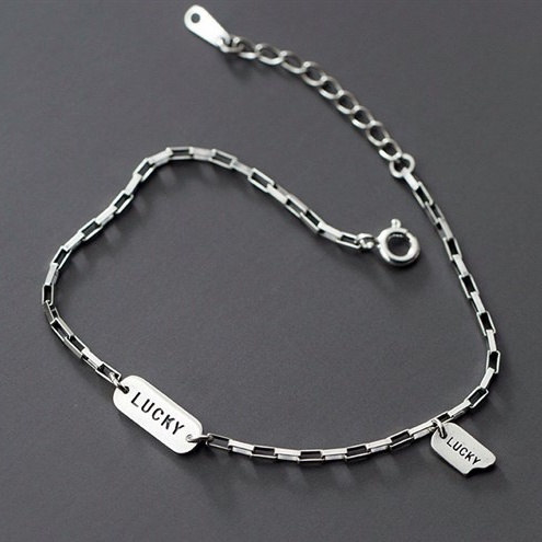 Lắc tay bạc 21Centimeters Lucky Tag Trang sức bạc Tiệm bạc 21 Centimeters