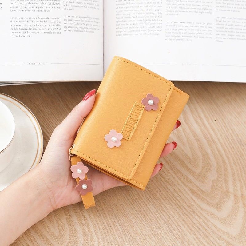 Ví Ngắn Nữ Mini 2 Bông Hoa Cúc EASTER STAR 434 Siêu Dễ Thương