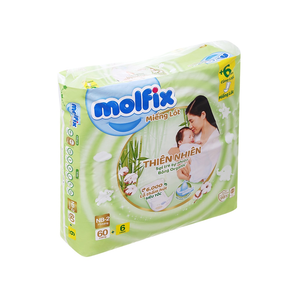 [Freeship+Hoàn Xu] Miếng lót sơ sinh Molfix thiên nhiên bông Organic tự nhiên (dưới 1 tháng tuổi) - Gói 90+10 miếng