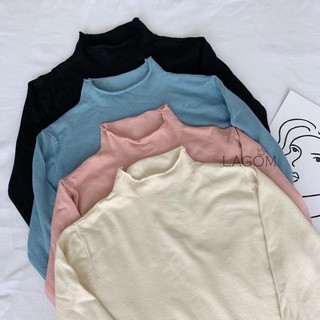 Áo len cổ cao basic