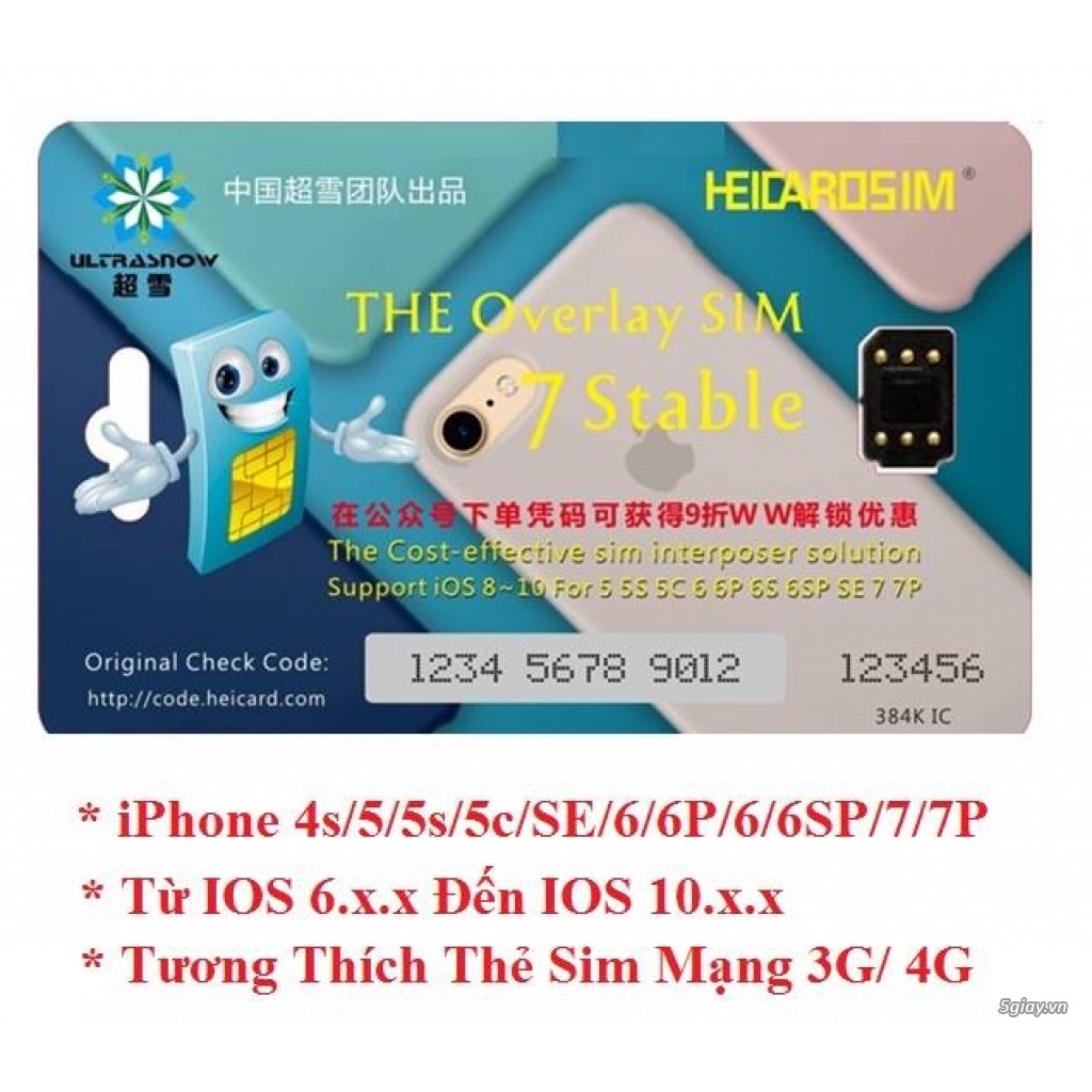 Sim ghép 4G thần thánh lv10 Full lỗi như quốc tế cho iPhone lock