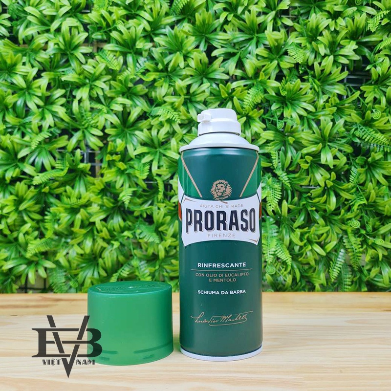 [CHÍNH HÃNG] Bọt Cạo Râu Proraso Shaving Foam Refresh Eucalyptus (Green) - 400ML [BẢN LỚN]