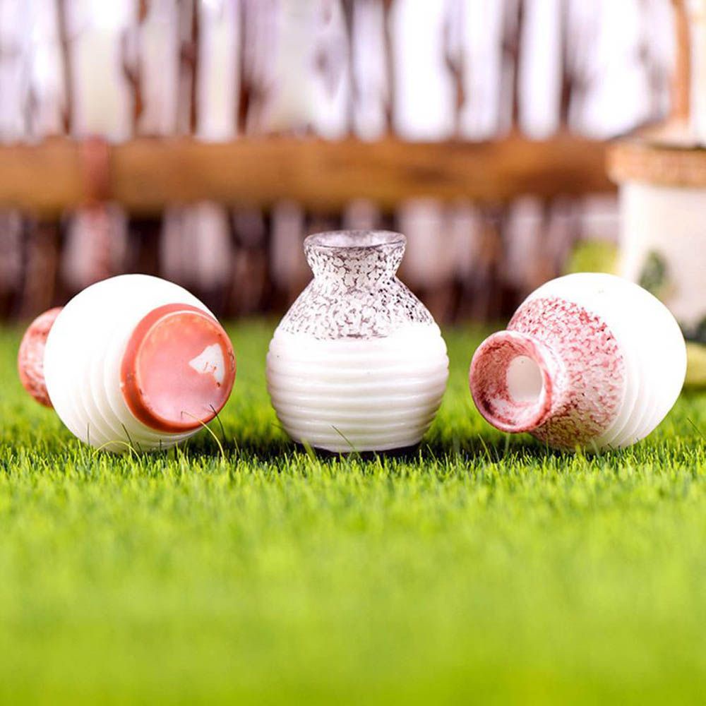 Set 5 Mô Hình Bình Hoa Mini Bằng Nhựa Resin Dùng Trang Trí Tiểu Cảnh Diy