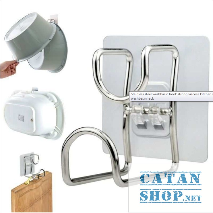 Móc  dán tường treo thau, chậu, thớt, móc treo vật dụng gia đình siêu tiện lợi, tiết kiệm không gian GD283-MTreoThau