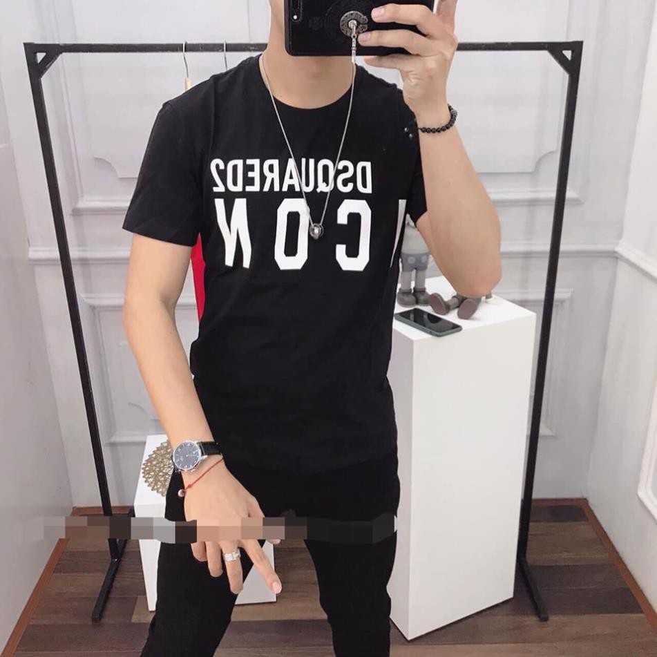 Áo phông nam DSQ icon - Áo thun in chữ cho nam hoạ tiết đơn giản