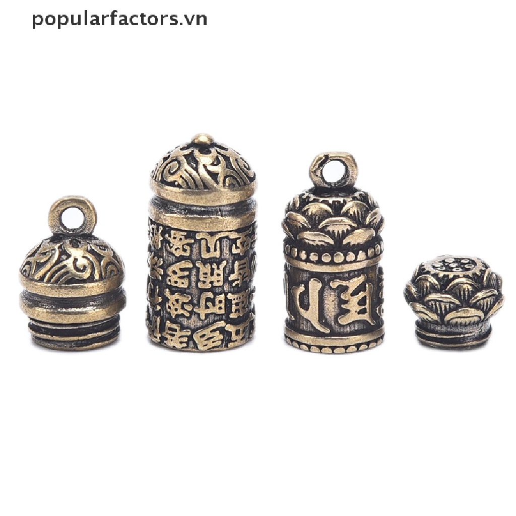 [Phổ Biến] Mặt Vòng cổ / Móc Khóa Hình Trụ Rỗng Bằng Đồng Thau Hình Phật