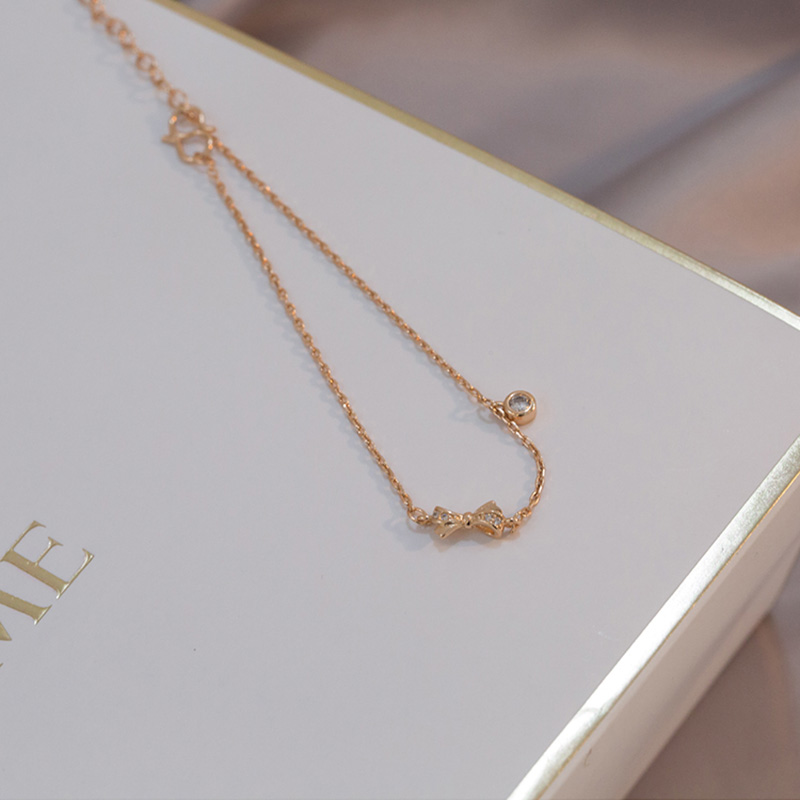 Vòng Tay Pha Lê Fashion Bowknot Crystal Gold Bracelet Zircon Korea CZ Bangle Cuff for Women Jewelry