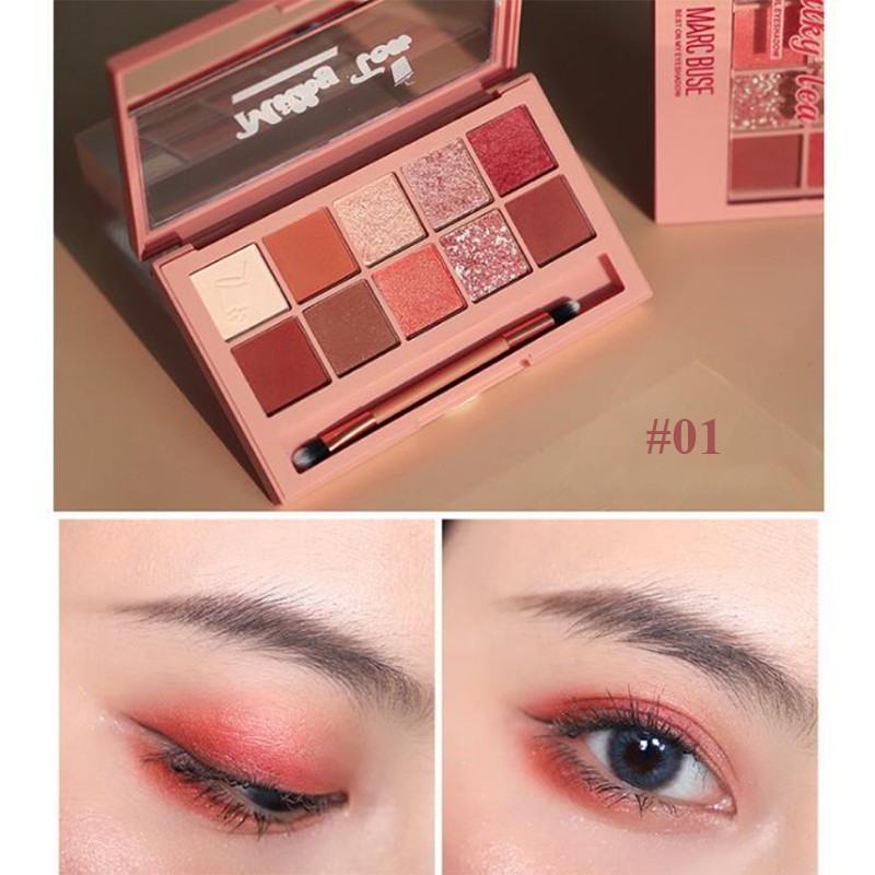 Bảng phấn mắt 10 ô kèm cọ Marc Buse Best On My Shadow bản Dupe của Clio Pro Eye Palette MBB3 | BigBuy360 - bigbuy360.vn