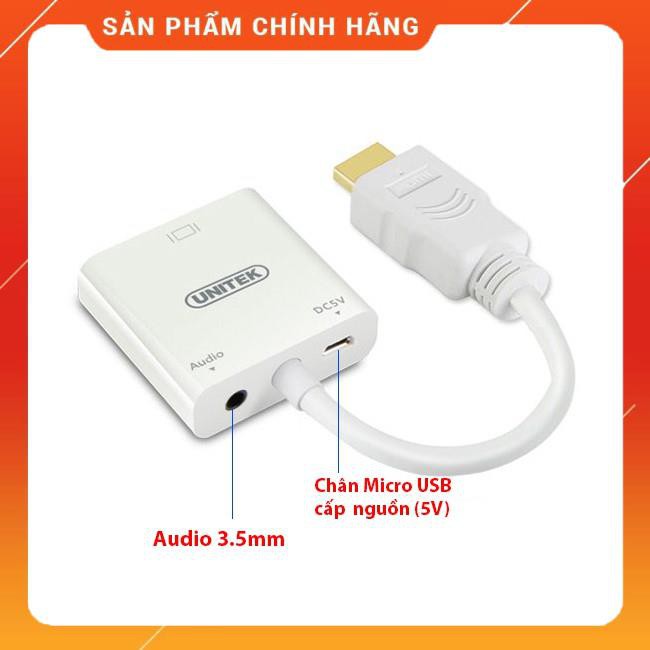 Cáp chuyển HDMI sang VGA + audio hỗ trợ cổng cắm nguồn Unitek Y-6333 dailyphukien Hàng có sẵn giá rẻ nhất