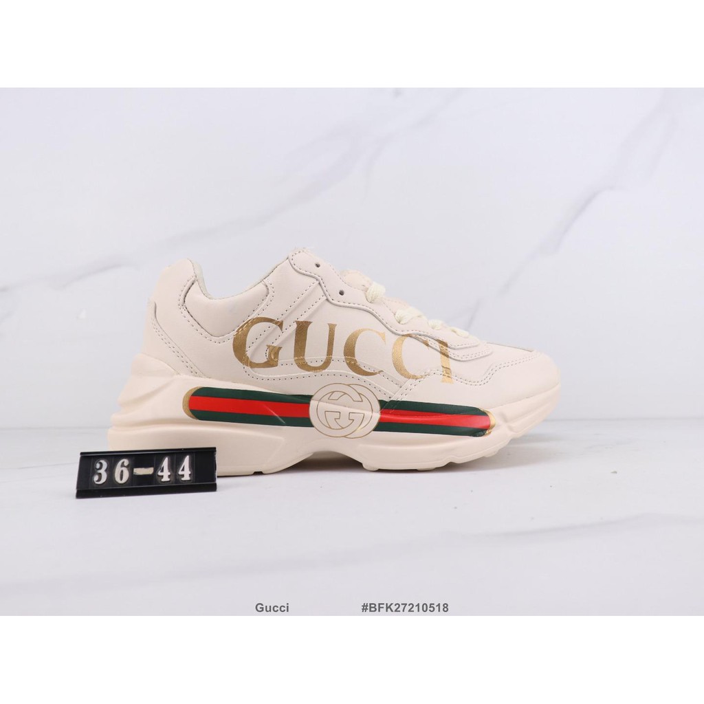 Gucci Gucci platform low-top old shoes, leather stitching material, Women's Girl's Men's Boy's Sports Running Shoes Sneakers