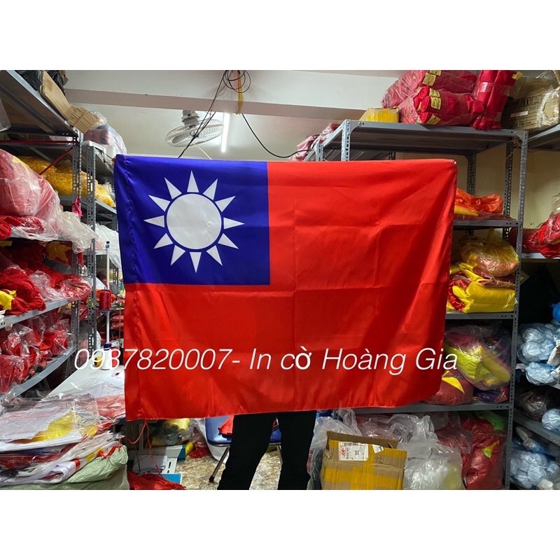 Cờ Đài Loan In 3D Chuyển Nhiệt 2 Lớp Vải