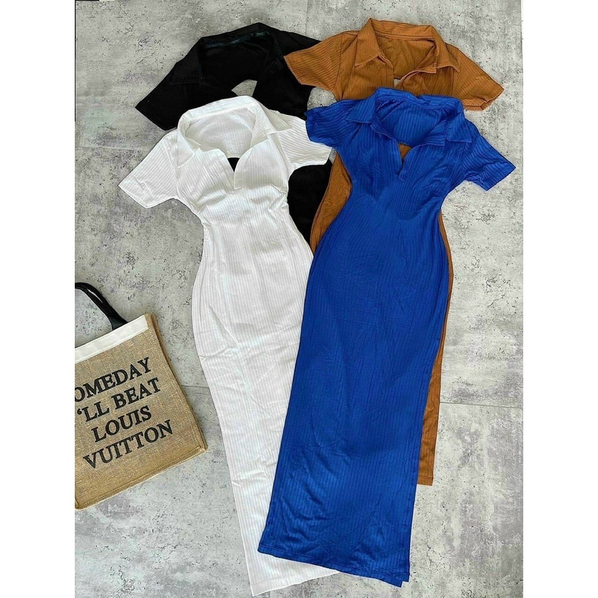 Đầm cúp ngực tay dài ( len tăm ) hình thật alohashop