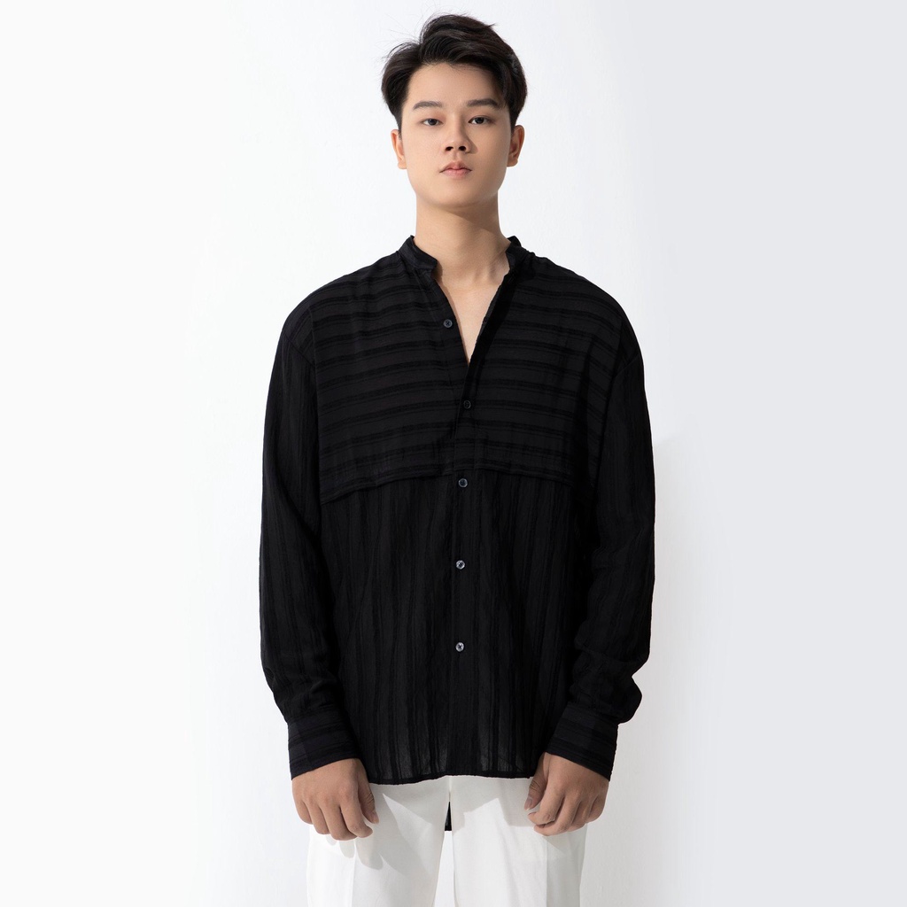Áo sơ mi nam linen Màu Đen Phom Hàn Quốc Lịch Lãm Thời Trang Ứng Dụng
