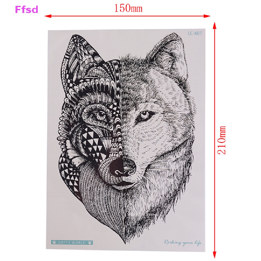 Hình Xăm Dán Tạm Thời Hình Sói Chống Nước Cho Nam * Bán Nóng