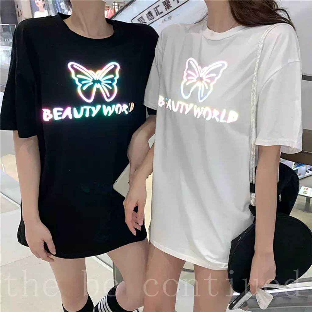 Áo thun Stee Phản quang 7 màu BUTTERFLY BEAUTY WORLD Unisex