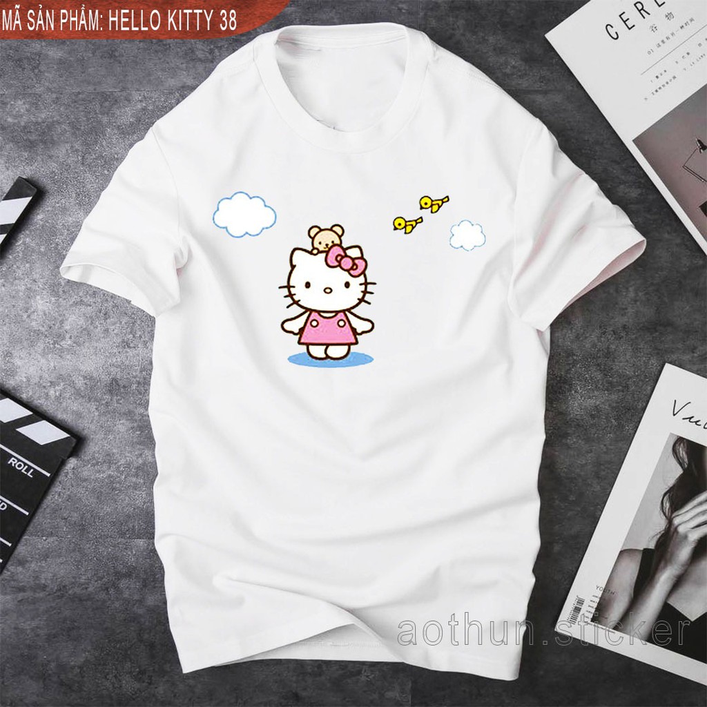 [Giảm giá 20% cho tất cả các đơn trên 100k] Áo thun form rộng nam/nữ (unisex) in hình Facebook Sticker Hello Kitty 38