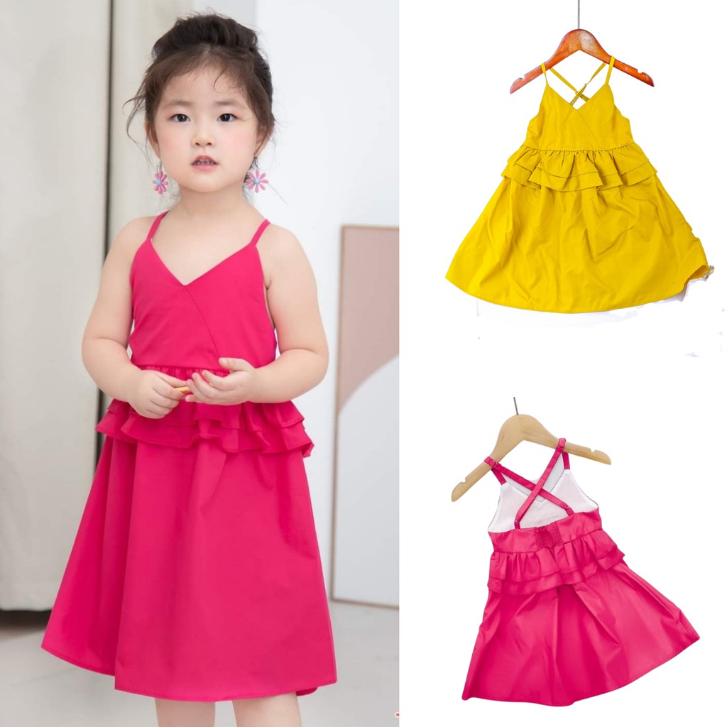 váy cho bé gái, váy 2 dây siêu xinh, phong cách hàn quốc, MAMI KID