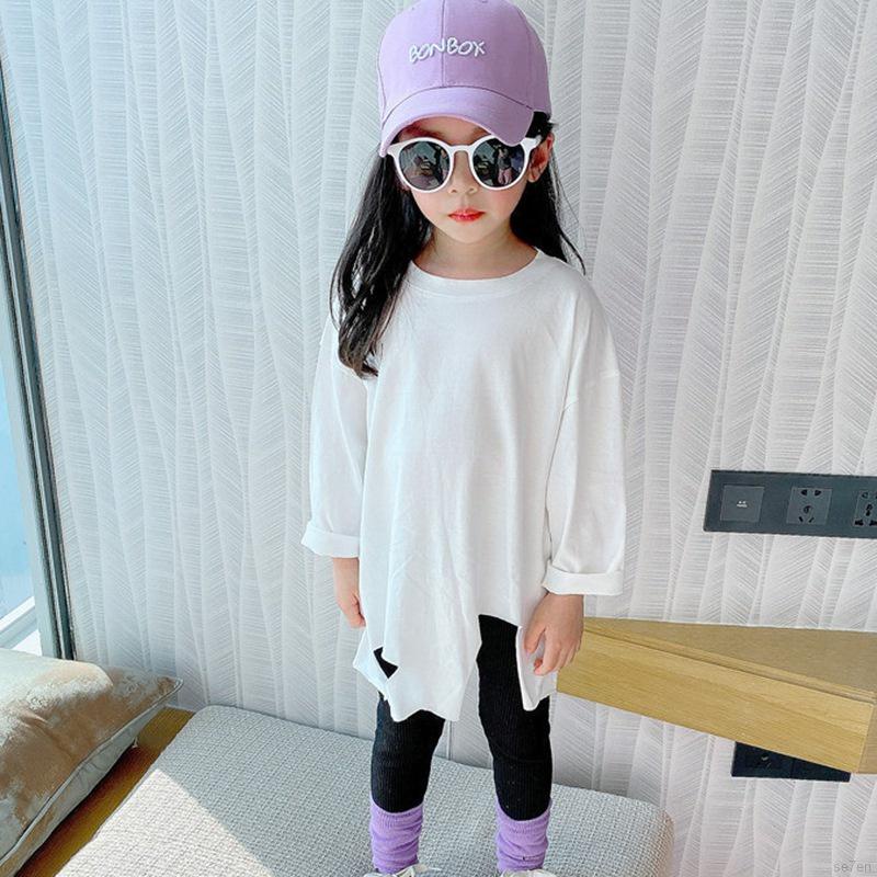 Áo sơ mi tay dài in họa tiết hoạt hình kiểu Hàn Quốc thời trang mùa thu cho bé gái Se7en