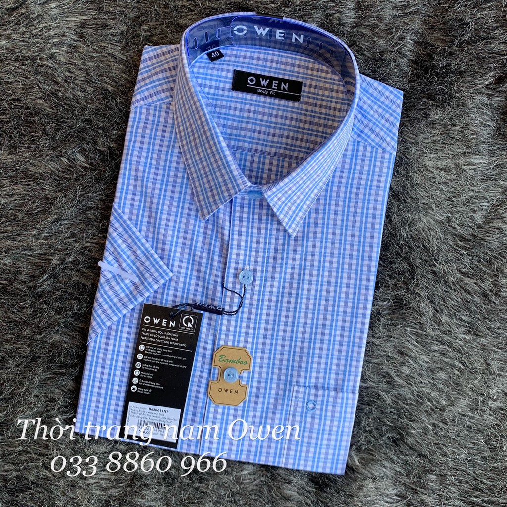 [SIZE 38] OWEN - Áo sơ mi ngắn tay Owen vải sợi tre 20611 - Áo sơ mi nam | BigBuy360 - bigbuy360.vn