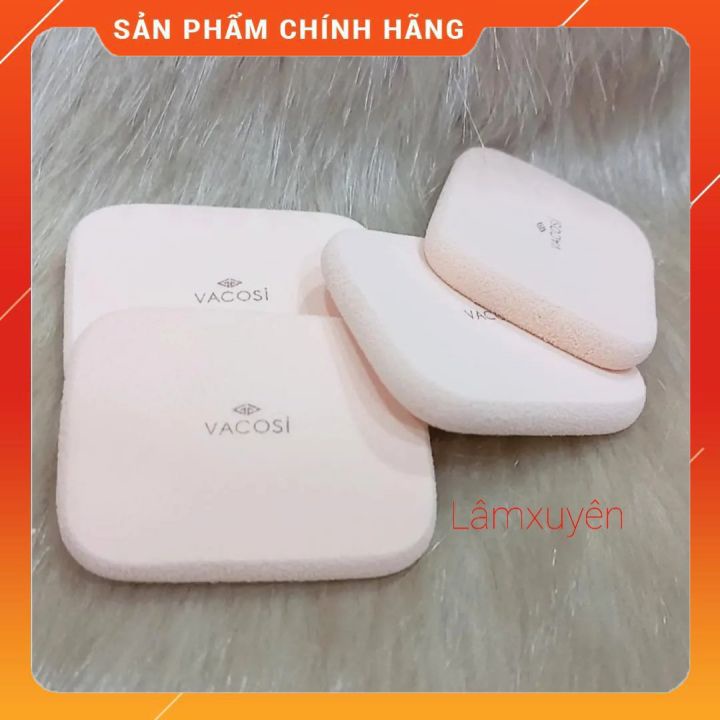 VACOSI SMALL SQUARE SPONGE 2PCS BP04_ Bông phấn vuông nhỏ ( bịch 2 cái) bông phấn mềm mịn,dễ tán siêu tiện lợi
