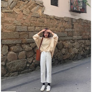 [ORDER] QUẦN JEANS SUÔNG DÁNG LỬNG CẮT ỐNG BASIC ULZZANG