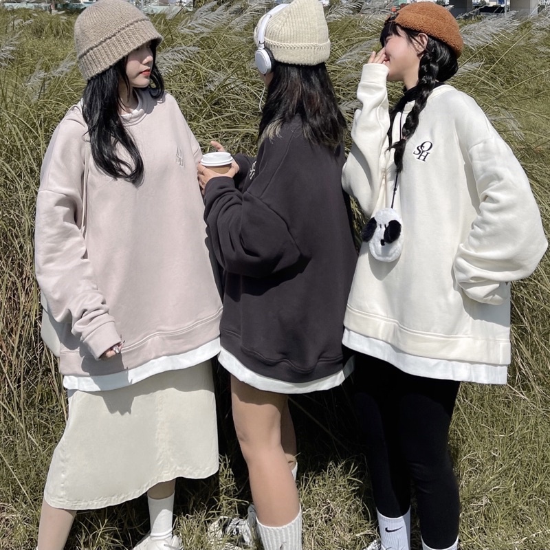 Áo sweater basic phối hai lớp (OHS SWEATER)