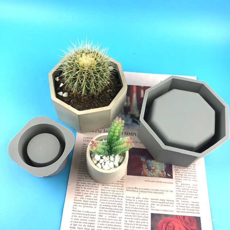 Khuôn silicon làm chậu hoa bằng đất sét tùy chọn kiểu dáng và số lượng DIY