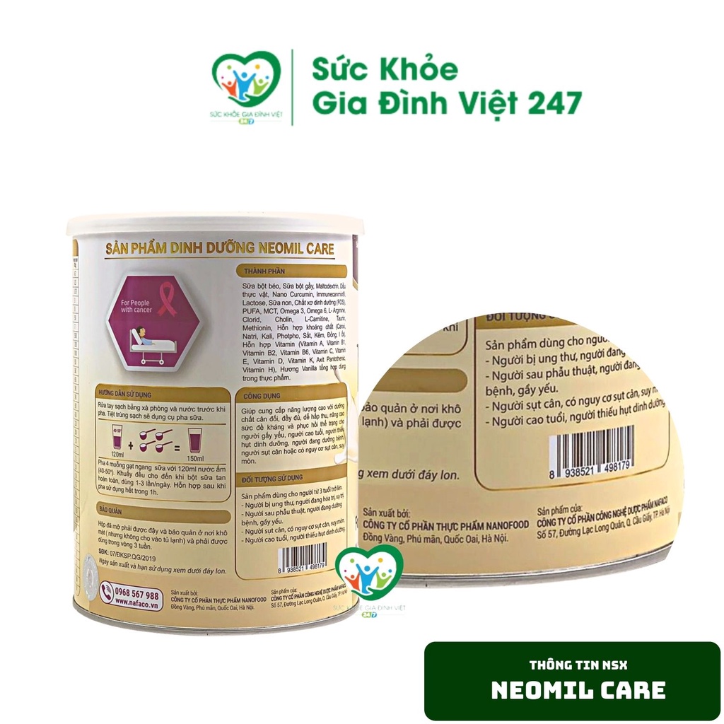 Sữa Neomil Care 900g - Sữa Bột Dinh Dưỡng Cho Người Ung Thư