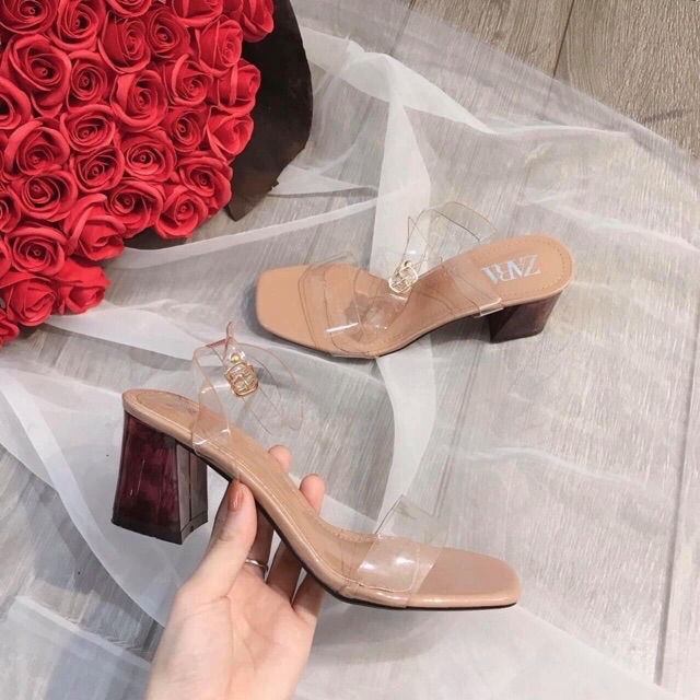 Sandal quai mika gót vuông sang chảnh Mã S63