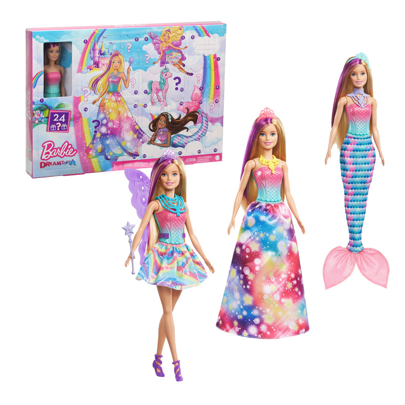 Món quà mới Barbie cổ tích công chúa đa dạng hộp nàng tiên cá búp bê cô gái qua nhà dressup đồ chơi GBJ72
