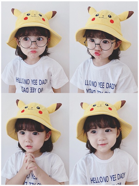 Mũ Pikachu rộng vành cho bé yêu(phá giá)