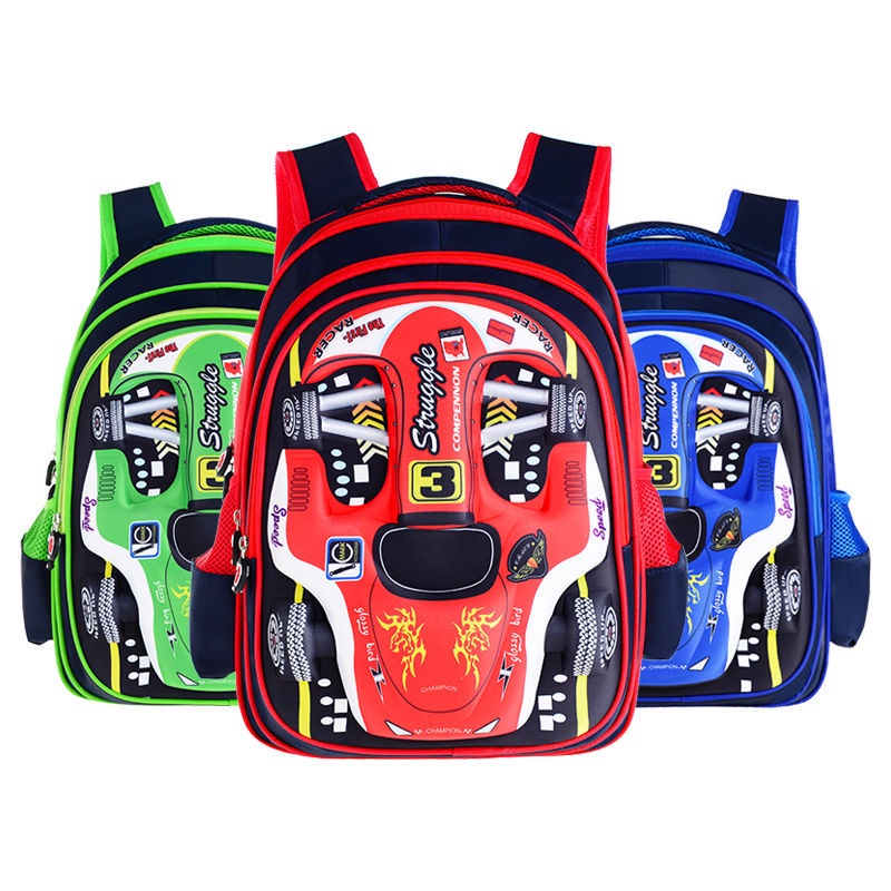 Balo học sinh, Bé Trai Hình OTO 3D size 38cm cho bé học lớp 1 kích thước nhỏ gọn BALO-508