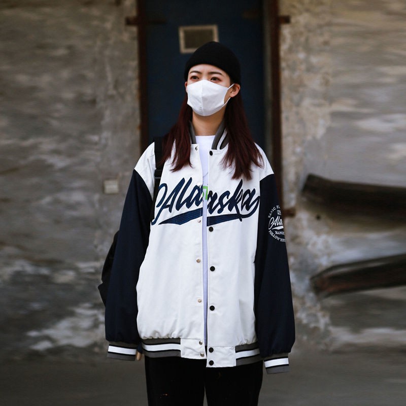 Áo Khoác Bóng Chày Họa Tiết Graffiti Cá Tính Cho Nam Nữ