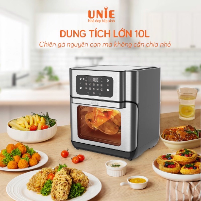 [Chính Hãng] Nồi chiên không dầu 10 lít cao cấp UNIE UE-1000, lỗi 1 đổi 1, bảo hành 12 tháng toàn quốc