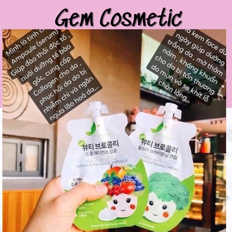 Combo kem Súp lơ Hàn Quốc dưỡng da trắng hồng và căng bóng