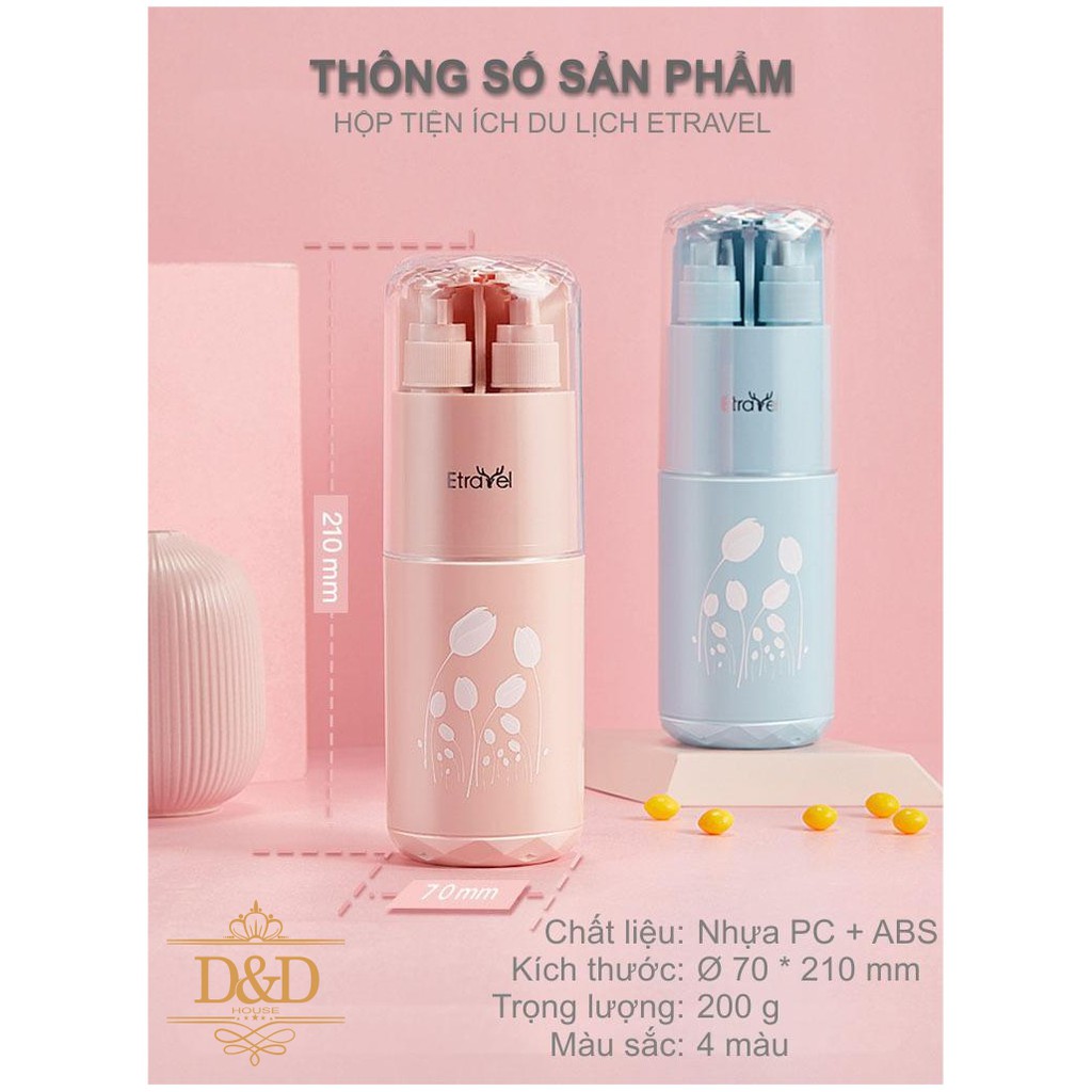 Hộp đựng bàn chải, kem đánh răng, lược, khăn mặt và mỹ phẩm - TRAVEL KIT ETRAVEL mới