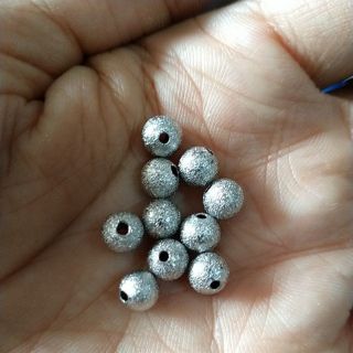 10 charm bi đồng nhám màu bạc đen 4/6/8/10mm