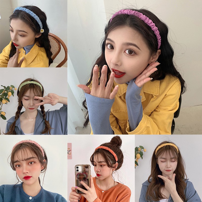 (Hàng Mới Về) Băng Đô Cài Tóc Thiết Kế Xếp Ly Dễ Thương